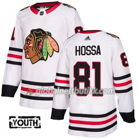 Chicago Blackhawks Hockeydrakt Marian Hossa 81 2017-2018 Hvit Adidas Authentic - Barn